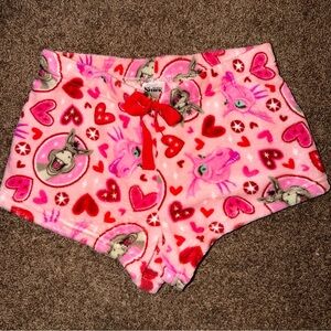 Pink Heart Patterned Women's Pajama Shorts